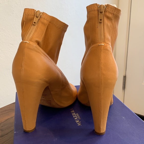 Maison Martin Margiela Open Toe Back Zip Booties in Tan - Picture 4 of 7